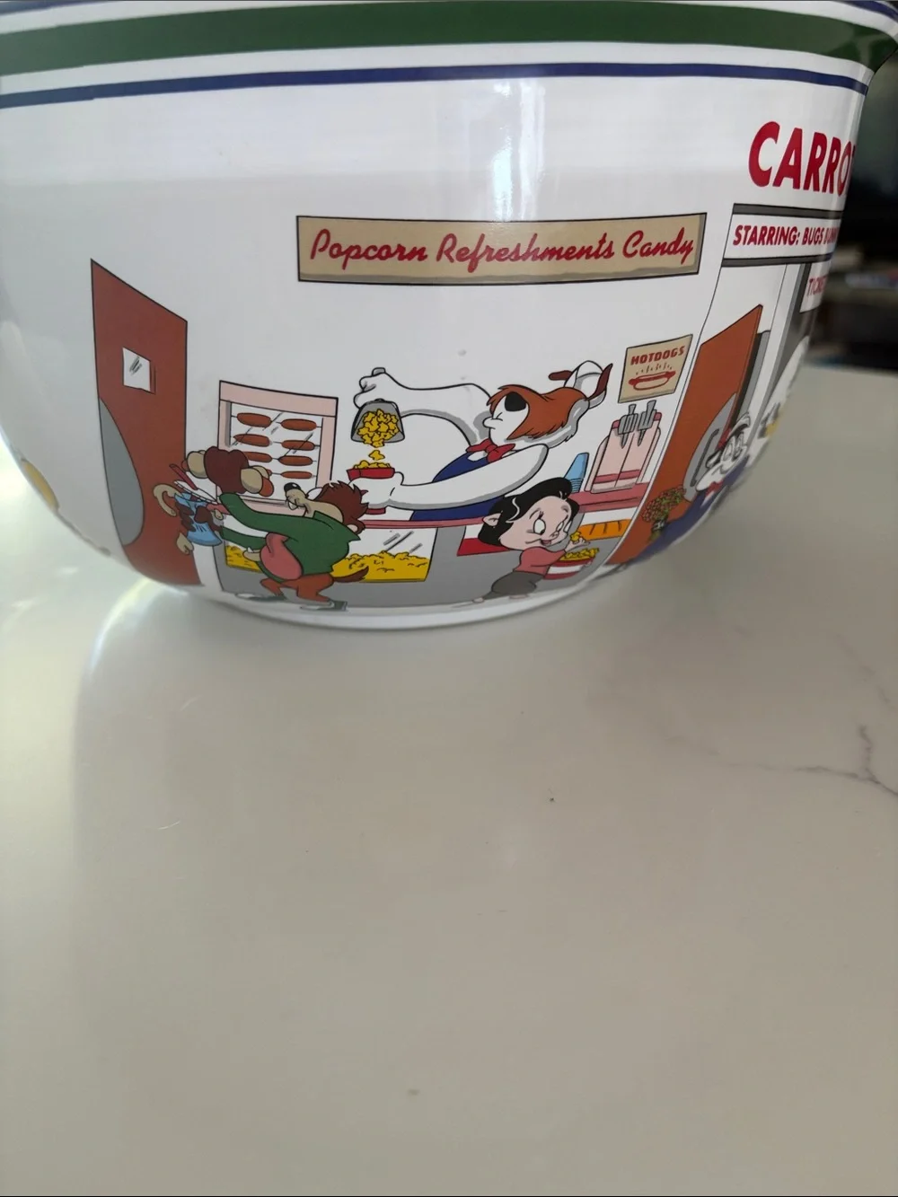 Looney Tunes Warner Bros. Vintage collectible 1995 Ceramic Popcorn Bowl